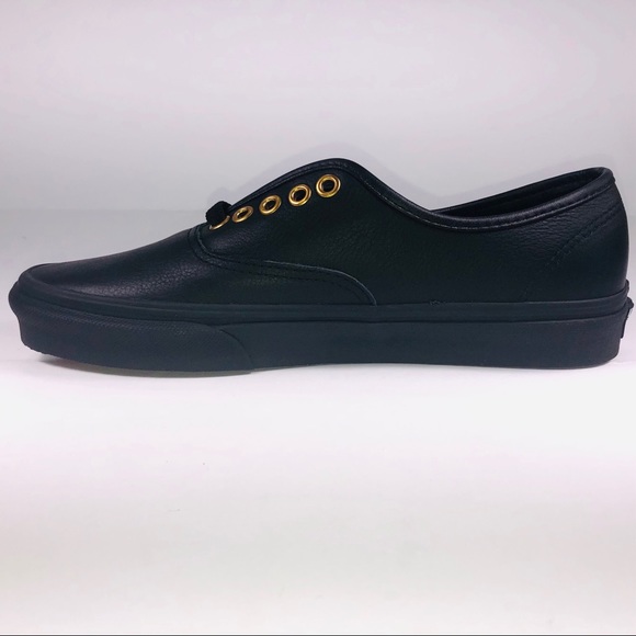 VANS Authentic Soft Leather Triple Black Sneakers - Picture 3 of 11